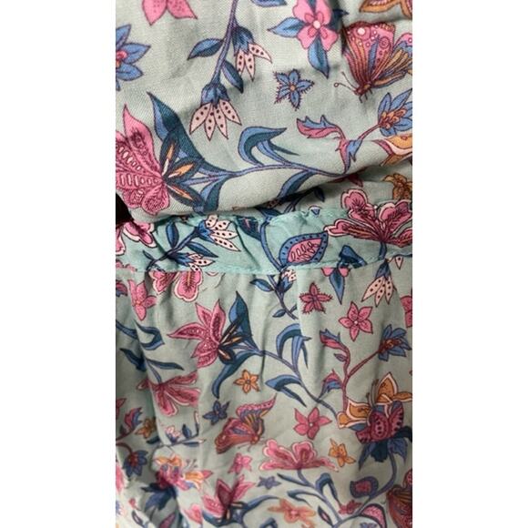 Saints & Hearts Midi Dress Womens Size L Floral Paisley Mixed Print Boho Flowy - Picture 9 of 15